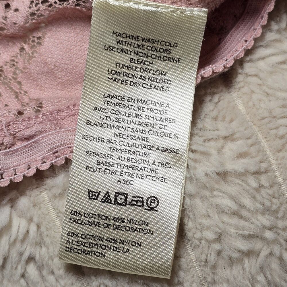 Free People Women's Pink Floral Lace Sleeveless Button Front Tank Top Size S - Picture 5 of 7